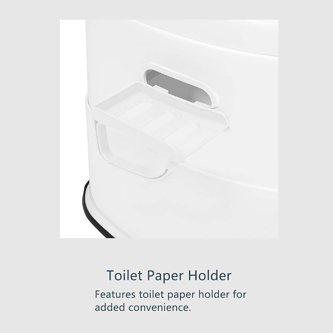 Portable Camping Toilet - Porta Potty, Portable Lightweight RV Toilet 1.5 Gallon Detachable Inner Bucket & Removable Paper Holder for Adults Outdoor, Camping, Marine, RV Travel, Emergency Use