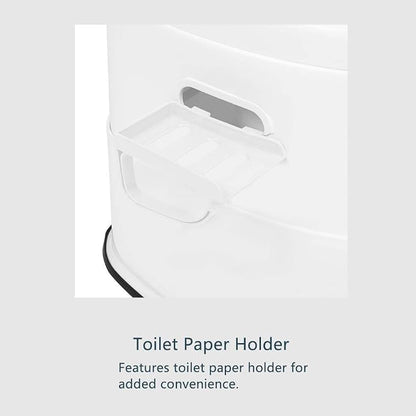 Portable Camping Toilet - Porta Potty, Portable Lightweight RV Toilet 1.5 Gallon Detachable Inner Bucket & Removable Paper Holder for Adults Outdoor, Camping, Marine, RV Travel, Emergency Use