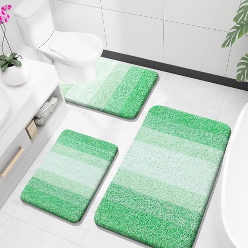 OLANLY Microfiber Bathroom Rugs Sets 3 Piece, 36"x24"+24"x16"+24"x20"