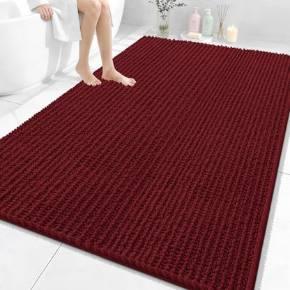 OLANLY Large Bathroom Rugs 70x46, Thick Soft Absorbent Chenille Bath Rugs