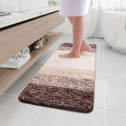 Arotive Microfiber Bathroom Rugs, Shaggy Soft Absorbent Bath Rug, 47x17
