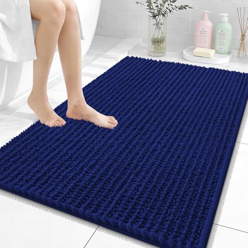 OLANLY Large Bathroom Rugs 40x32, Thick Soft Absorbent Chenille Bath Rugs