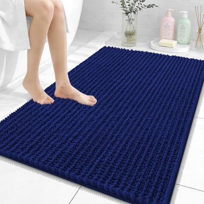 OLANLY Large Bathroom Rugs 40x32, Thick Soft Absorbent Chenille Bath Rugs