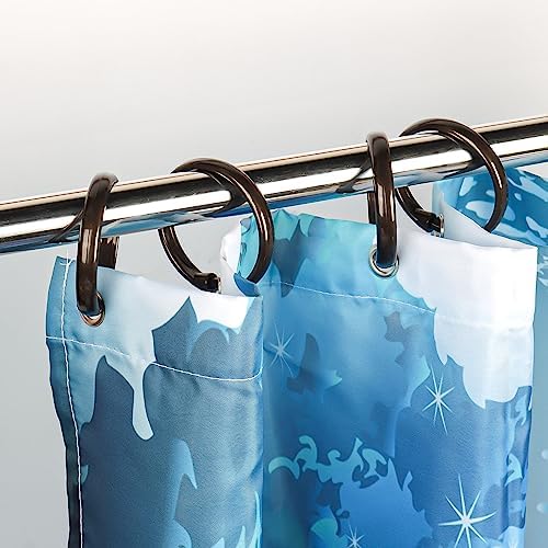 Bronze Shower Curtain Hooks Rings, 12 Pcs Circular Plastic Shower Curtain Rings for Bathroom, Plastic Shower Curtain Hooks for Shower Curtain Rod, Shower Hooks Rings for Shower Curtain