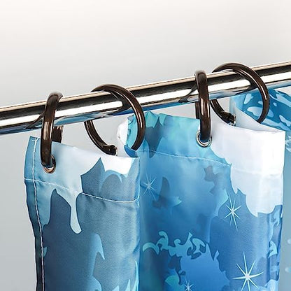 Bronze Shower Curtain Hooks Rings, 12 Pcs Circular Plastic Shower Curtain Rings for Bathroom, Plastic Shower Curtain Hooks for Shower Curtain Rod, Shower Hooks Rings for Shower Curtain