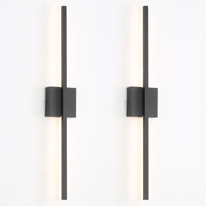 Black Wall Sconces Set of Two, 28 Inch Dimmable LED Bathroom | Wall Sconce Modern Black Sconces Set of 2 for Bathroom, Living Room, Bedroom, Hardwired 3000K (2 Pack)