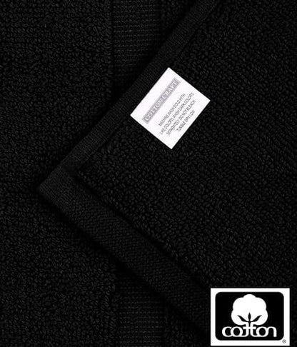 COTTON CRAFT Bath Mats - 2 Pack Step Out Tub Shower Floor Mat -21x30- Black