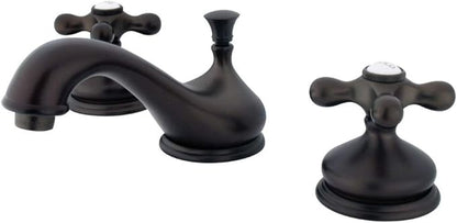 Kingston Brass KS1165AX Heritage Widespread Lavatory Faucet with Metal Cross Handle, Oil Rubbed Bronze