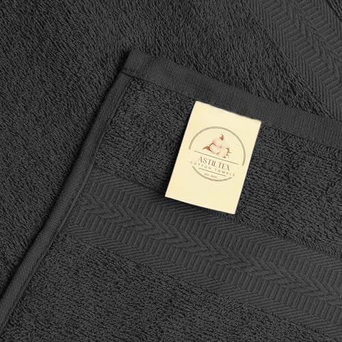 Bath Towels Bulk Set of 12 – 24" x 48" – 100% Cotton Terry, Soft, Quick-Dry & Highly Absorbent – Charcoal Grey Towels for Bathroom, Spa, Gym, Hotel, Pool & Everyday Use