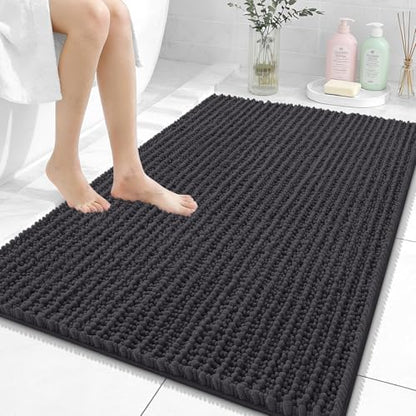 OLANLY Large Bathroom Rugs 40x32, Thick Soft Absorbent Chenille Bath Rugs