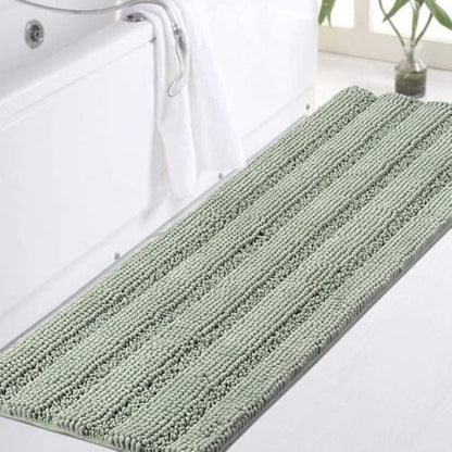 Turquoize Bathroom Runner Rug 17"x47", Soft Absorbent Chenille Bath Rug