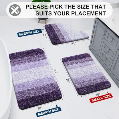 Arotive Microfiber Bathroom Rugs, Shaggy Soft Absorbent Bath Rug, 40x32