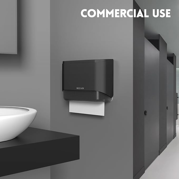 Paper Towel Dispenser,Large Capacity Wall Mount Tissue Dispensers with Smart Lock, Used for Kitchen and Bathroom 200+ Sheets Toilet Paper Holders Black