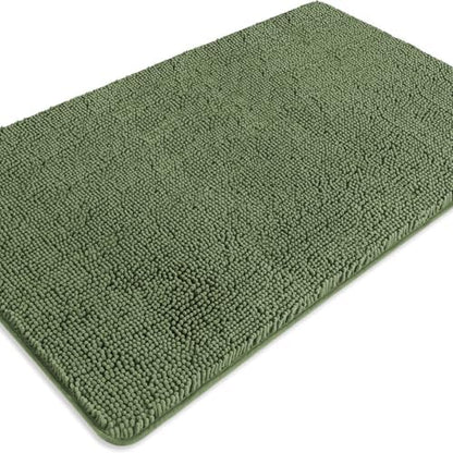 Bathroom Rugs 30 x 50 Inch – Extra Large Bath Mat | Absorbent and Washable Thick Chenille Bath Rugs Non-Slip Runner Rug for Bathroom, Shower, Tub(Loden Green)