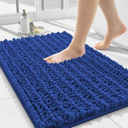 Smiry Bathroom Rugs 24X16, Extra Soft Rubber Backing Chenille Bath Mats
