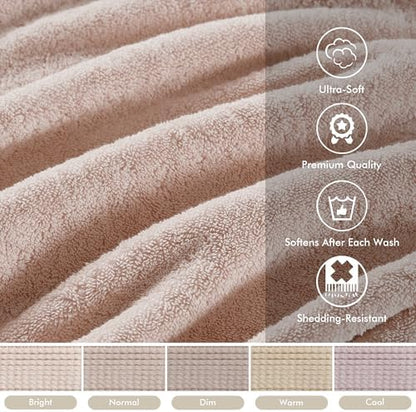 Madison Park 800GSM 100% Cotton Bathroom Bath Towel Set of 8, Blush