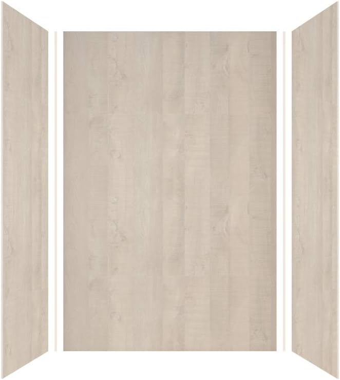 Transolid EWK483672-45 Expressions 3-Panel Shower Wall Kit, 36-in L x 48-in W x 72-in H, Bleached Oak
