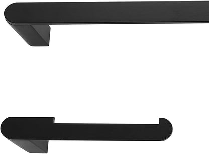 Globe Electric 63000010 4-Piece Bathroom Hardware Accessory Kit, Matte Black, Towel Bar, Toilet Paper Holder, Towel Ring, Robe Hook, Home Decor, Bathroom Set, Kitchen Décor, Design Essentials