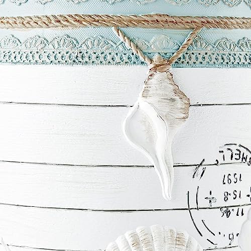 Avanti Linens - Wastebasket, Decorative Trash Can for Home or Office, Farmhouse Chic Home Decor (Farmhouse Shell Collection)