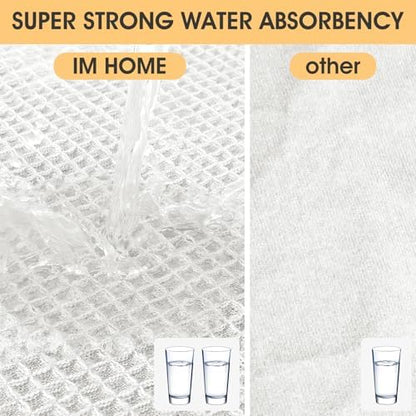 Extra Large Waffle Bath Mat White 6'x2'(72" x 24"), Boho Woven Modern Bath Mat Rugs, Absorbent Non Slip Bathroom Rugs, Soft Washable Bath Rugs with Tassels for Bathroom, Bedroom, Kitchen, Shower, Tub