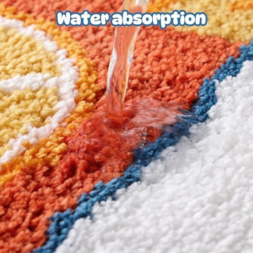 TRUEDAYS Sardine Bath Mat, Cute Bath Mat for Bathroom 20x30 Inch, Blue