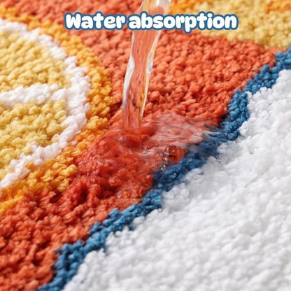 TRUEDAYS Sardine Bath Mat, Cute Bath Mat for Bathroom 20x30 Inch, Blue