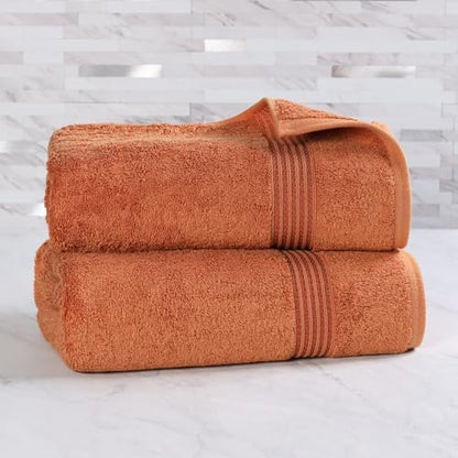 SUPERIOR Egyptian Cotton Bath Sheet Set, Oversized Towels for Home Bathroom, Master, Guest Bath, Decor Essentials, Quick Dry, Absorbent, Large Body Towel, Spa, Hotel, Resort, Set of 2, Caramel Brown