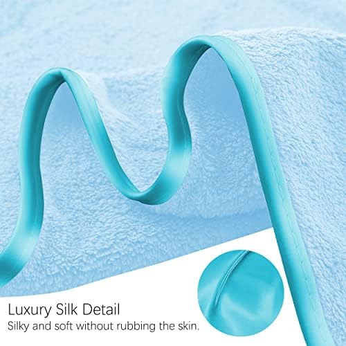 TENSTARS Silk Hemming Hand Towels for Bathroom - Quick Drying - Ultra Soft Microfiber Absorbent Towel for Bath Fitness, Gym, Shower, Hotel, and Spa - 16x28 Inch | Set of 6, Aquamarine
