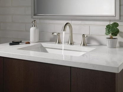 Delta Faucet Esato Widespread Bathroom Faucet Brushed Nickel, Bathroom Faucet 3 Hole, Bathroom Sink Faucet, Drain Assembly, SpotShield Brushed Nickel 35897LF-SP