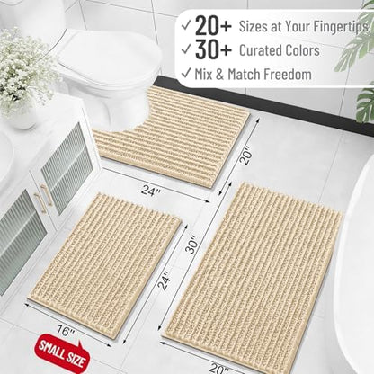 OLANLY Bathroom Rugs 36x24, Thick Soft Absorbent Chenille Bath Rugs