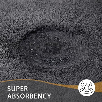 MINIDEAR Bathroom Rugs 32x20 Volcanic Gray - Thick Memory Foam Bath Mat, Ultra Soft & Plush Fluffy, Non-Slip, Quick Dry, Absorbent Washable Floor Microfiber Mat for Tub, Home Decor Accessories