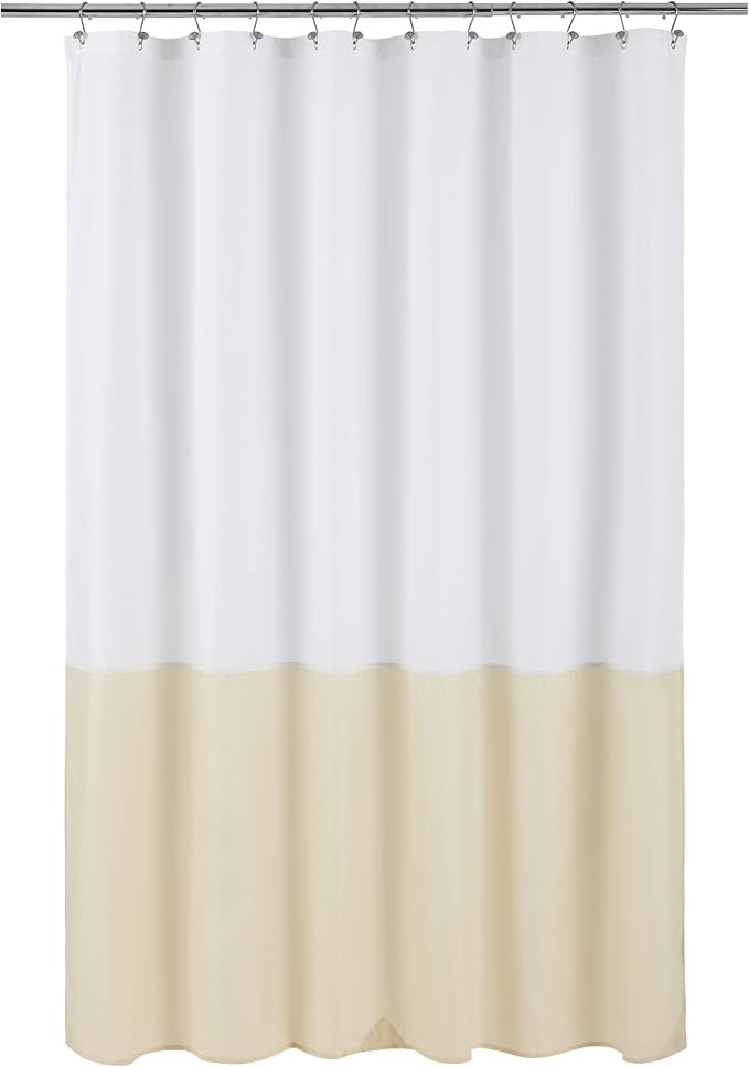ALYVIA SPRING Waterproof Fabric Shower Curtain or Liner White/Cream, 72x72 | 3 Magnets, Soft Cloth & Hotel Quality, Machine Washable, Light-Weight, Standard Size