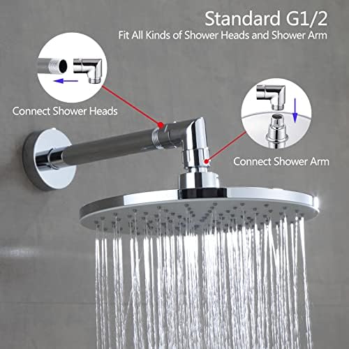 Shower Head Elbow Adapter, Shower Arm Elbow Adapter for Hand Showers and Wall-mounted Showers，Shower Arm Extension (90degree）