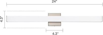 LED Bathroom Vanity Light Fixtures 31.5in Brushed Nickel,Dimmable24W 4000K Natural White Square Wall Fixture, Modern Lighting for Over Mirror, Damp Rated