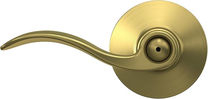 Schlage F40 ACC 608 Accent Door Lever, Bed & Bath Privacy Lock, Satin Brass