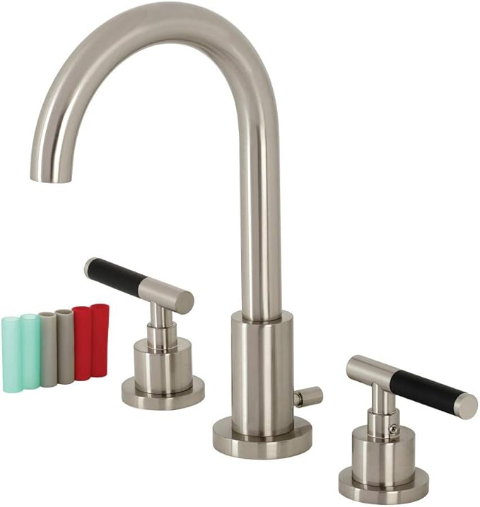 Fauceture FSC8928CKL Kaiser Widespread Bathroom Faucet with Pop-Up Drain, Brushed Nickel