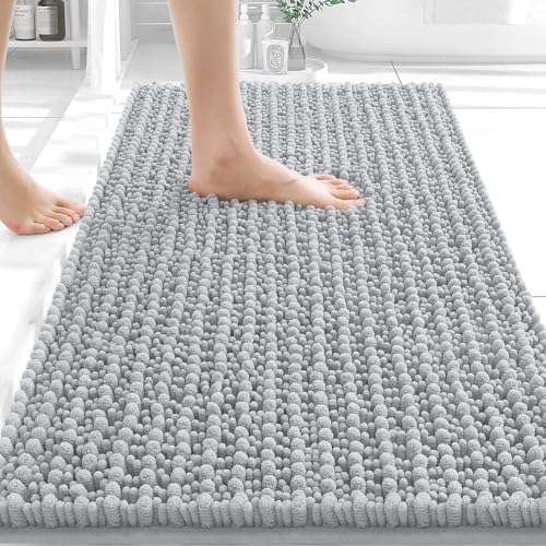 OLANLY Bathroom Rugs 34x21, Thick Soft Absorbent Chenille Bath Rugs