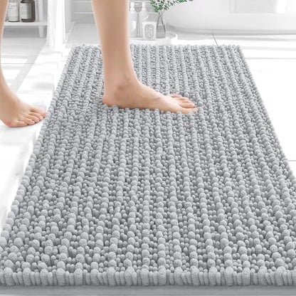 OLANLY Bathroom Rugs 34x21, Thick Soft Absorbent Chenille Bath Rugs