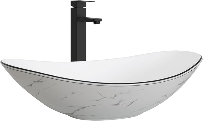 60 inch Natural Color Bathroom Vanity, Rustic Fixture Standing Pedestal Cabinet with Two White Ceramic Boat Sinks