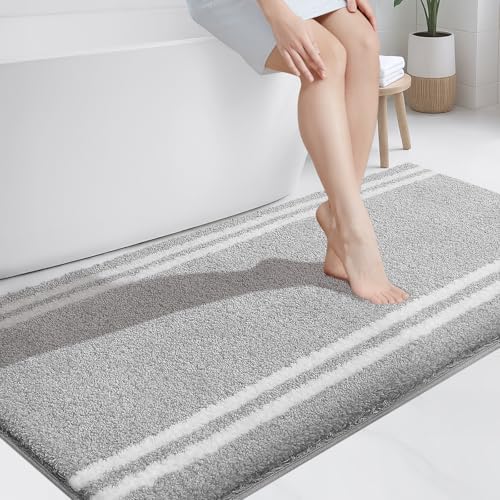PURRUGS Bathroom Rug, Bath Mat, 30" x 60", Light Grey