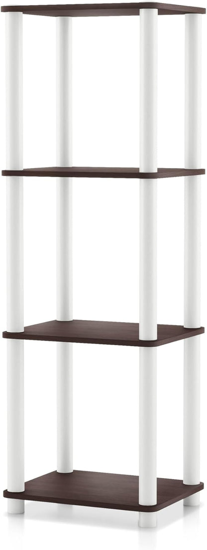 Homes: Inside + Out Apexa Modern 4-Tier Narrow Shelving Units, Collectibles Display Shelves, Easy Assembly Standing Shelf, Home Storage Organizer for Living Room, Bedroom, Office, Espresso