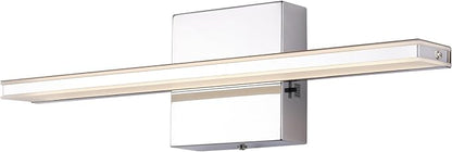 Modern Bathroom Vanity Light 15.7 inch 12W Dimmable 5CCT Led Bath Lights Fixture Over Mirror, Chrome Vanity Light for Bathroom Mirror Cabinets