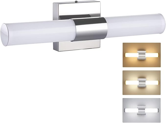 TRLIFE Modern Bathroom Vanity Light, 10W LED, 3 Color Temperature, Dimmable, 18.1inch, Stainless Steel