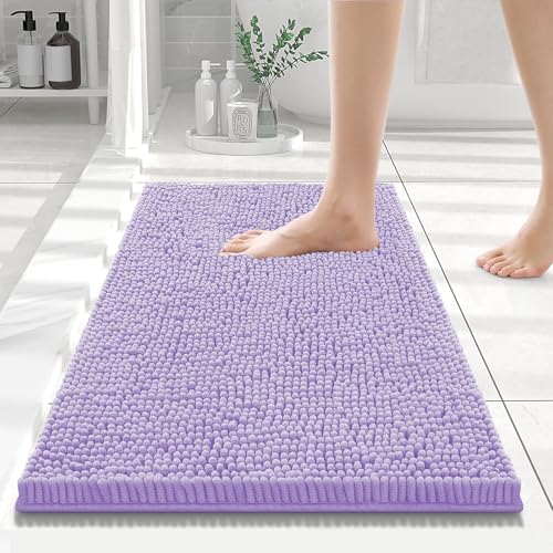 Smiry Bathroom Rugs 24X16, Luxury Chenille Extra Soft Absorbent Bath Mat
