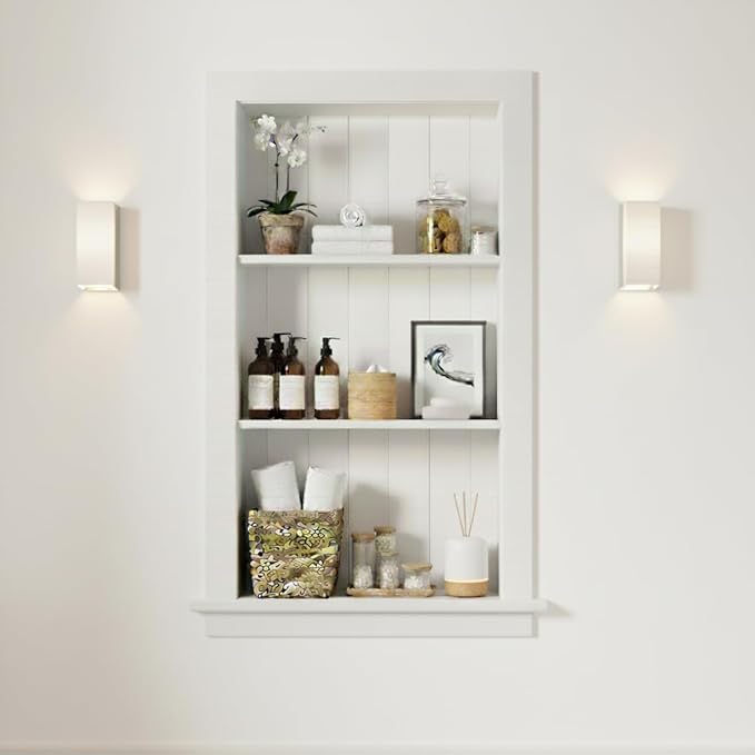 Houseables Recessed Wall Niche, Recessed Medicine Cabinet, Medicine Cabinet Insert, In Wall Shelf, Bathroom Niche, Insert for Drywall, Between Studs Shelf Replacement, Without No Mirror, 14x24 (17x27)