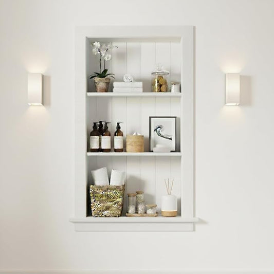 Houseables Recessed Wall Niche, Recessed Medicine Cabinet, Medicine Cabinet Insert, In Wall Shelf, Bathroom Niche, Insert for Drywall, Between Studs Shelf Replacement, Without No Mirror, 14x24 (17x27)