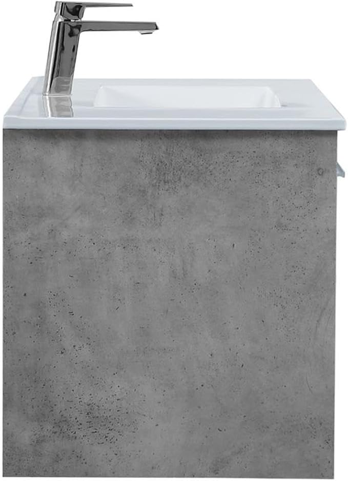 40 Inch Single Bathroom Floating Vanity in Concrete Grey