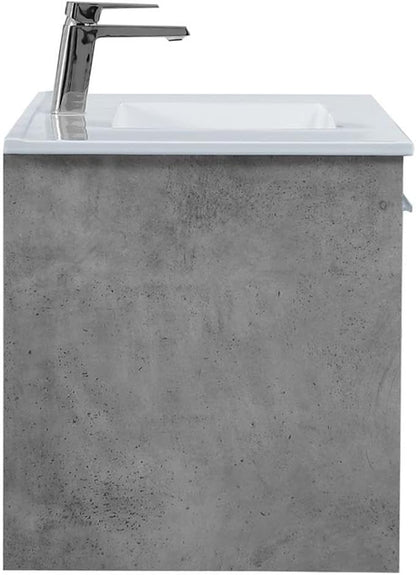 40 Inch Single Bathroom Floating Vanity in Concrete Grey