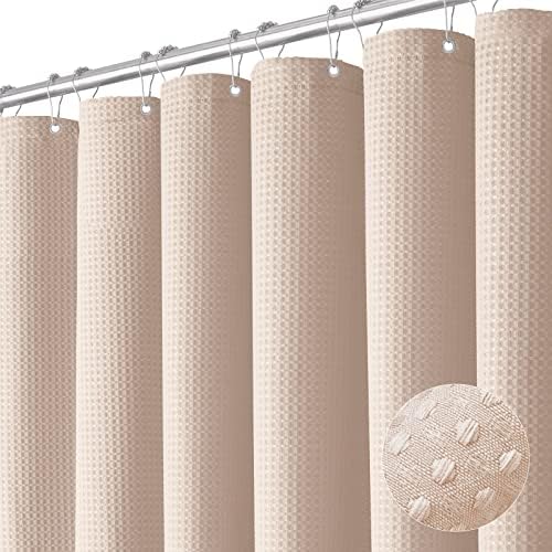 Dynamene Extra Wide Waffle Shower Curtain 256 GSM Fabric 108x72 Blush Pink