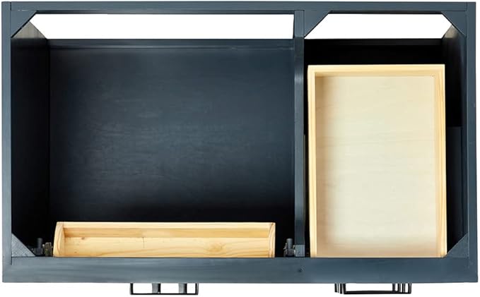 ARIEL Hepburn 36-inch Bathroom Vanity Base Cabinet,Solid Wood, 2 Soft Closing Doors, 5 Dovetail Drawers, Midnight Blue